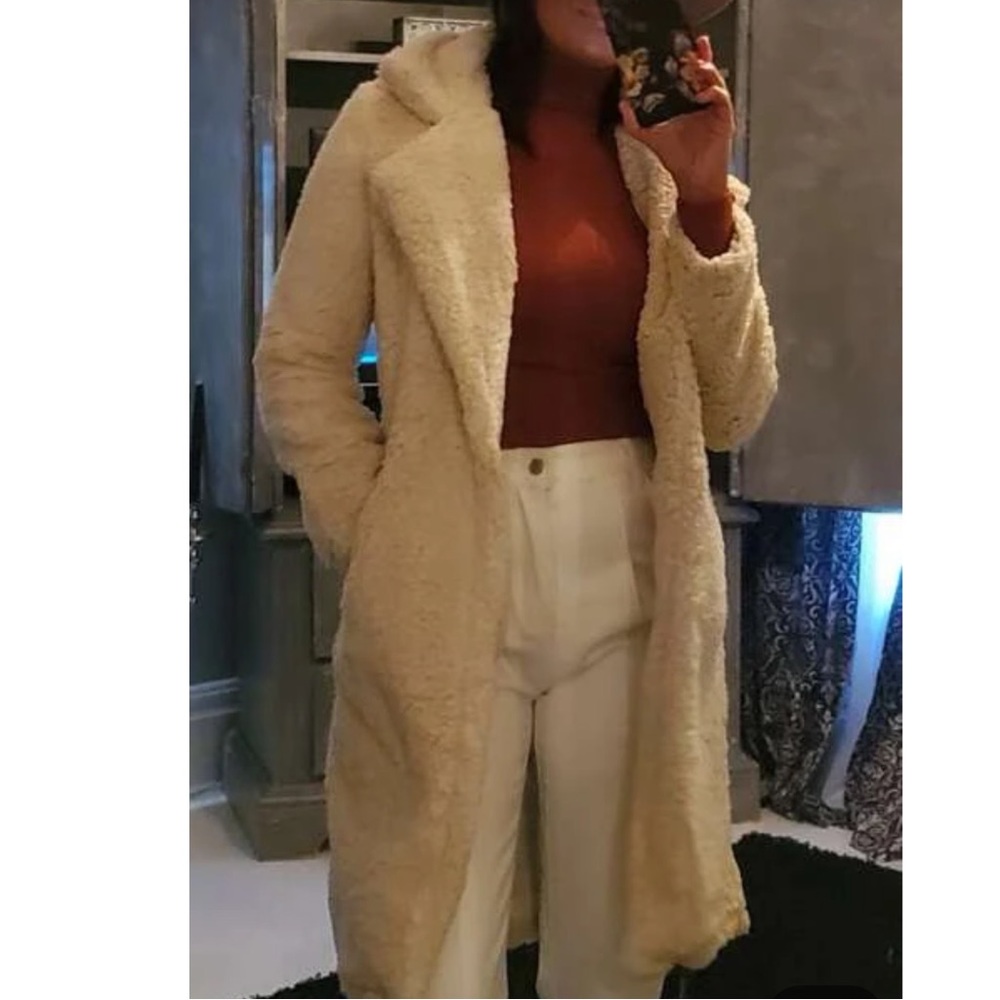 Cozy Pocket Teddy Oversized Jacket Coat - Picture 6 of 6
